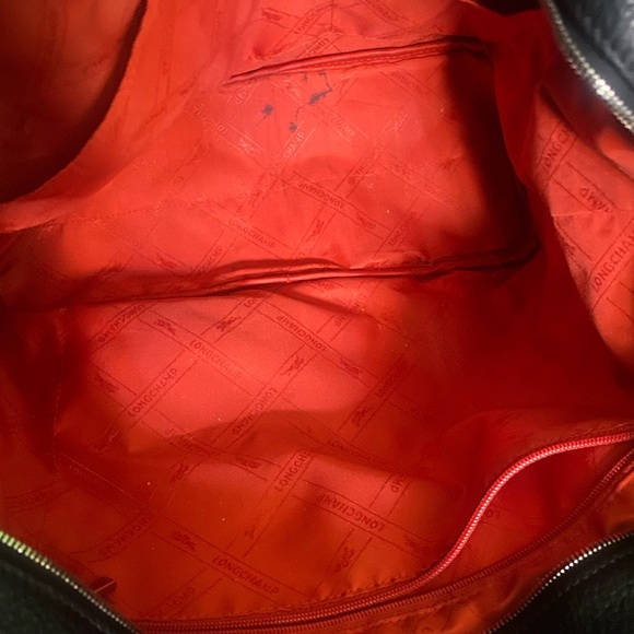 LONGCHAMP VTG BLK LEATHER GORG TOTE Bag LUX - Picture 10 of 13